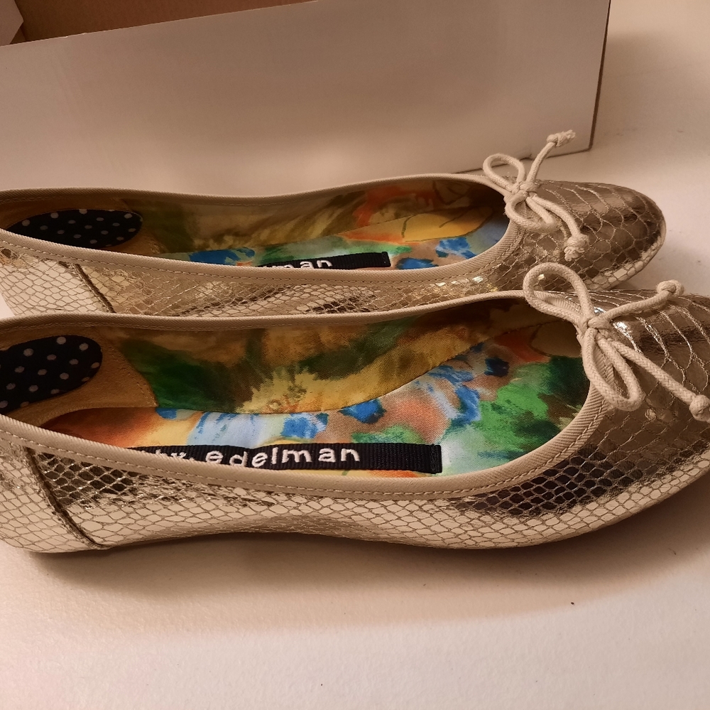COPY - LIBBY EDELMAN gold slippers,NEW,size 10